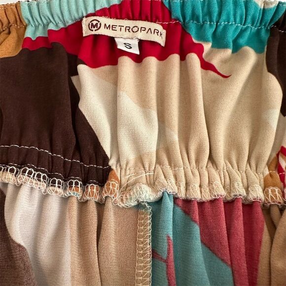 Metropark Women's Geometric Print Maxi Dress Long Summer Multicolor Size S - Picture 3 of 5